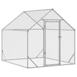 Vidaxl kippenhok zilver 200x170x177cm gegalvaniseerd staal