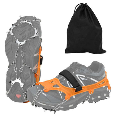 Vidaxl ijs-klemmen voor schoenen met 10 spikes oranje s