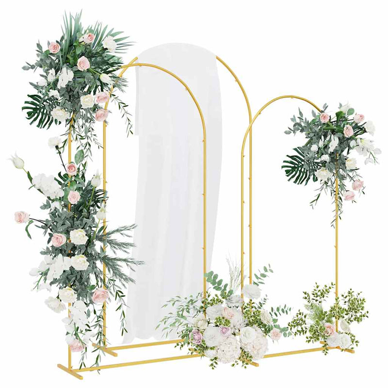 Load image into Gallery viewer, Vidaxl trouwrand 3 pcs goud staal
