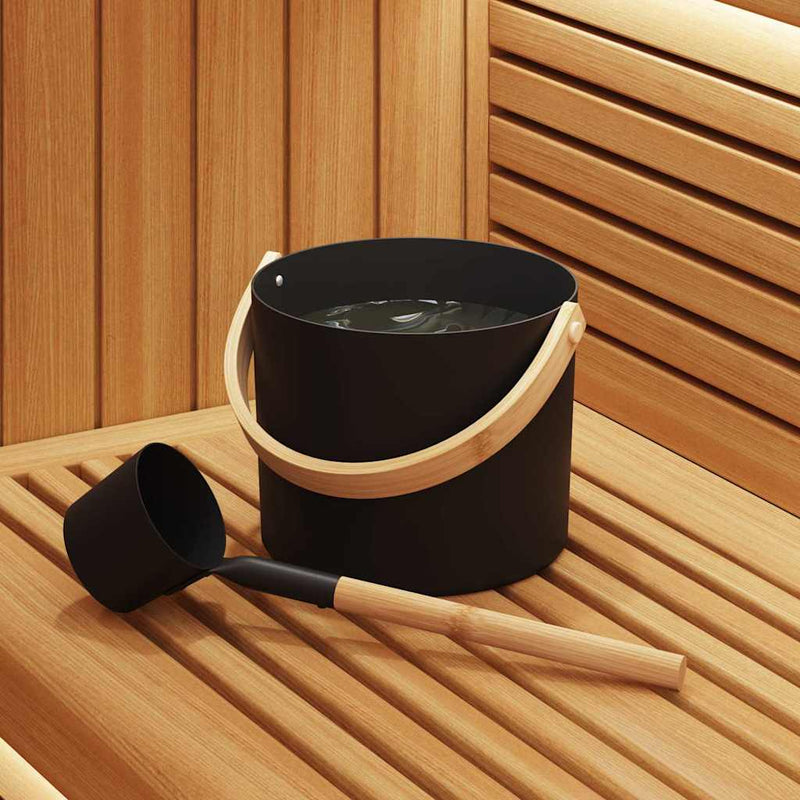 Load image into Gallery viewer, Vidaxl sauna accessoire set 2 pcs zwart
