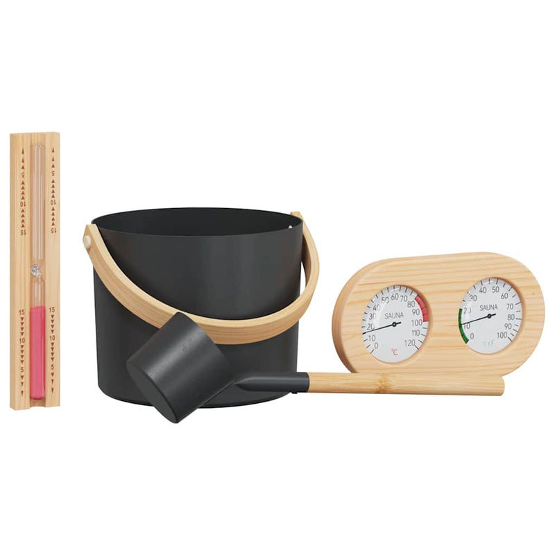 Load image into Gallery viewer, Vidaxl sauna accessoire set 4 pcs zwart
