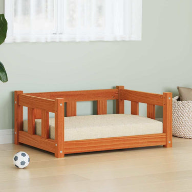 Vidaxl hondenbed wasbruin 65,5 x 50 x 28 cm massief grenenhout
