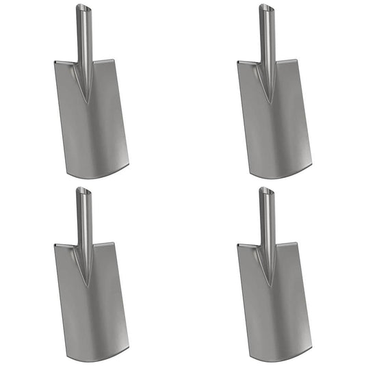 Vidaxl schep hoofd 4 pcs zilver 43 x 17 cm gepoedercoat staal