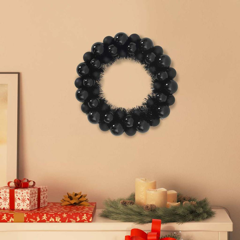 Load image into Gallery viewer, Vidaxl kerstbal kransen 2 pcs zwart 33 x 33 x 7 cm polystyreen
