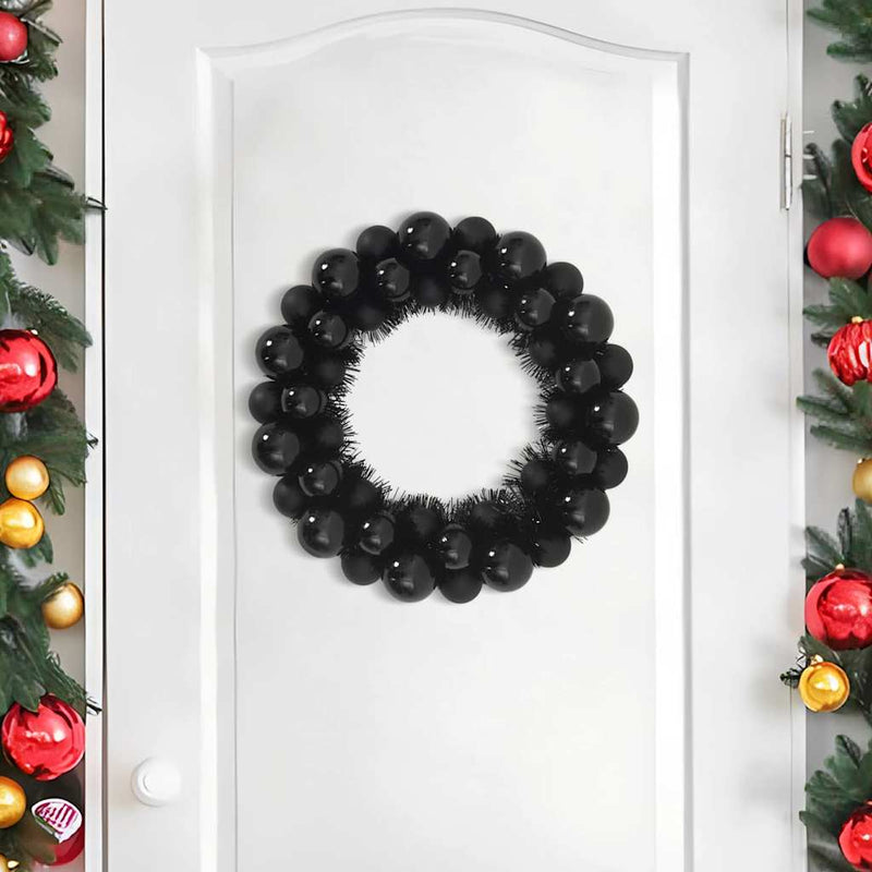Load image into Gallery viewer, Vidaxl kerstbal kransen 2 pcs zwart 33 x 33 x 7 cm polystyreen
