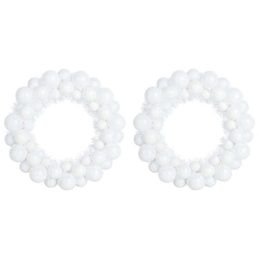 Vidaxl kerstbal kransen 2 pcs wit 33 x 33 x 7 cm polystyreen