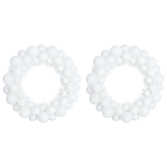 Vidaxl kerstbal kransen 2 pcs wit 33 x 33 x 7 cm polystyreen