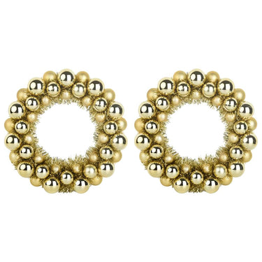 Vidaxl kerstbal kransen 2 pcs goud 33 x 33 x 7 cm polystyreen