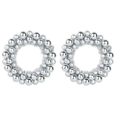 Vidaxl kerstbal kransen 2 pcs zilver 33 x 33 x 7 cm polystyreen