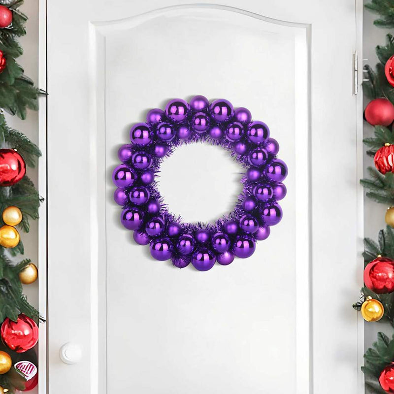 Load image into Gallery viewer, Vidaxl kerstbal kransen 2 pcs lila 33 x 33 x 7 cm polystyreen
