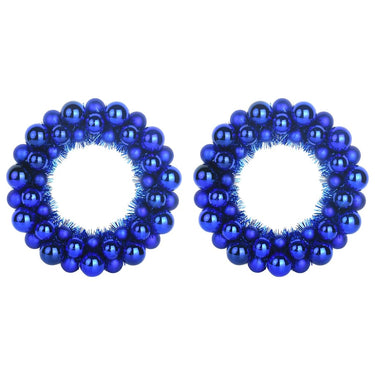Vidaxl kerstbal kransen 2 pcs blauw 33 x 33 x 7 cm polystyreen