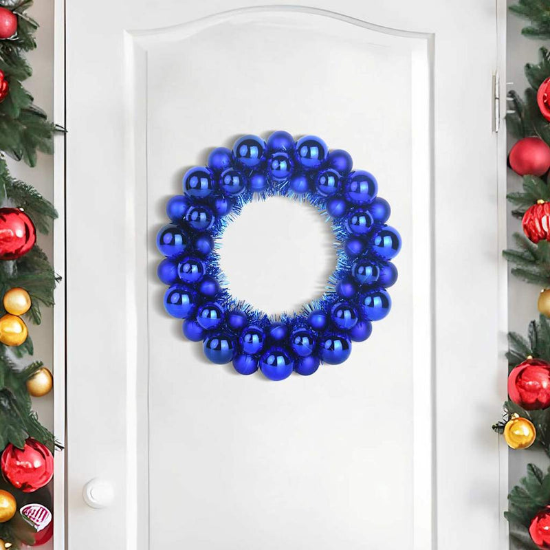Load image into Gallery viewer, Vidaxl kerstbal kransen 2 pcs blauw 33 x 33 x 7 cm polystyreen
