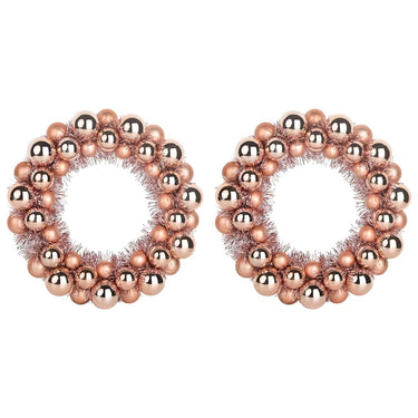 Vidaxl kerstbal kransen 2 pcs rose gold 33 x 33 x 7 cm polystyreen