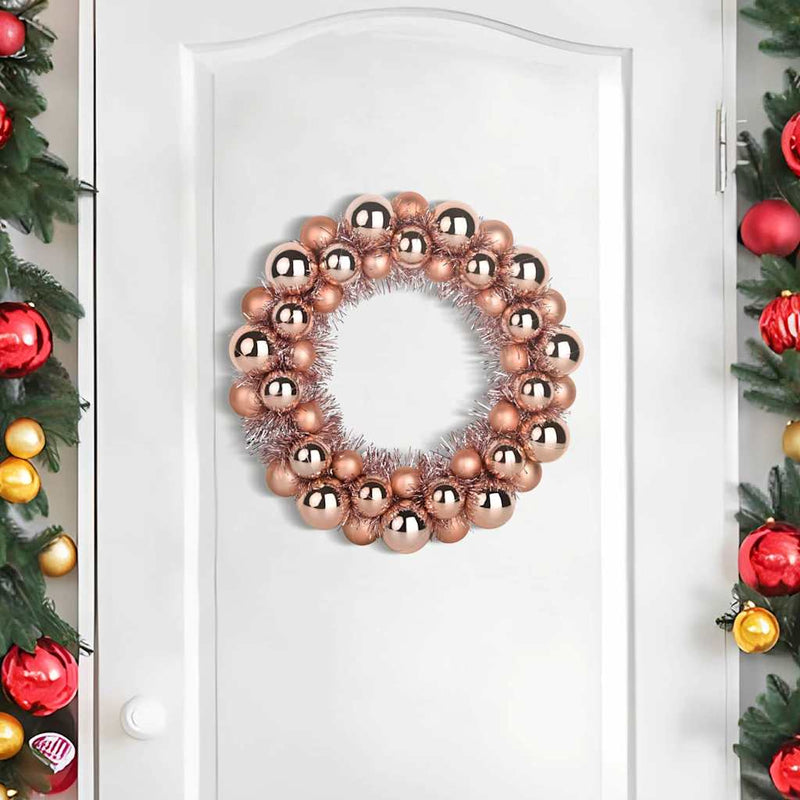 Load image into Gallery viewer, Vidaxl kerstbal kransen 2 pcs rose gold 33 x 33 x 7 cm polystyreen
