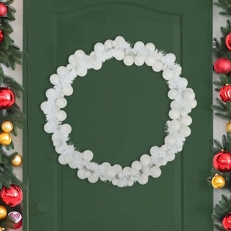 Load image into Gallery viewer, Vidaxl kerstbal guirlande wit 186 cm polystyreen
