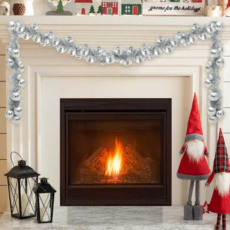 Load image into Gallery viewer, Vidaxl kerstbal guirlande zilver 186 cm polystyreen
