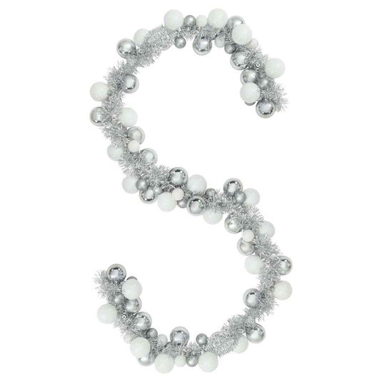 Vidaxl kerstbal guirlande wit en zilver 186 cm polystyreen