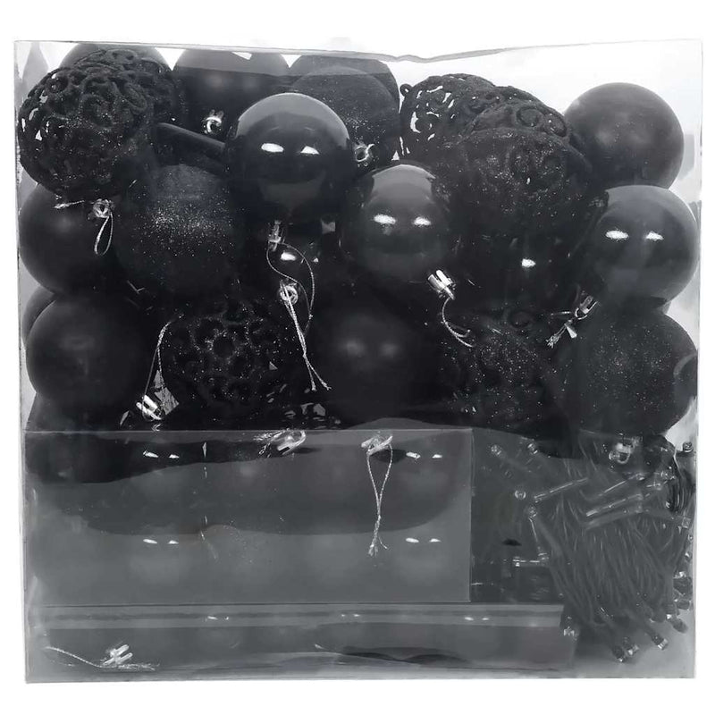 Load image into Gallery viewer, Vidaxl kerstbal set met 300 led 120 pcs zwart kunststof
