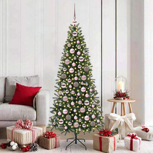 Vidaxl kerstbal set met 300 led 120 pcs roze kunststof