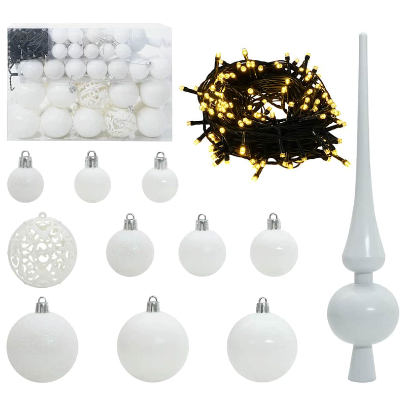 Load image into Gallery viewer, Vidaxl kerstbal set met 150 led 61 pcs wit kunststof
