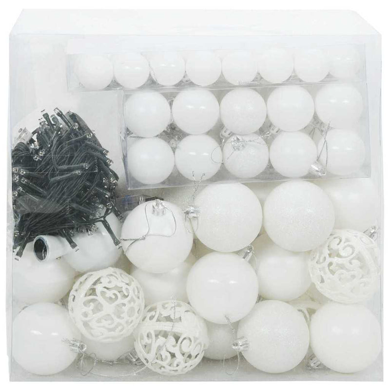 Load image into Gallery viewer, Vidaxl kerstbal set met 300 led 120 pcs wit kunststof

