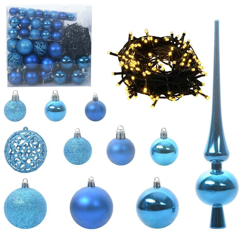 Load image into Gallery viewer, Vidaxl kerstbal set met 300 led 120 pcs blauw kunststof
