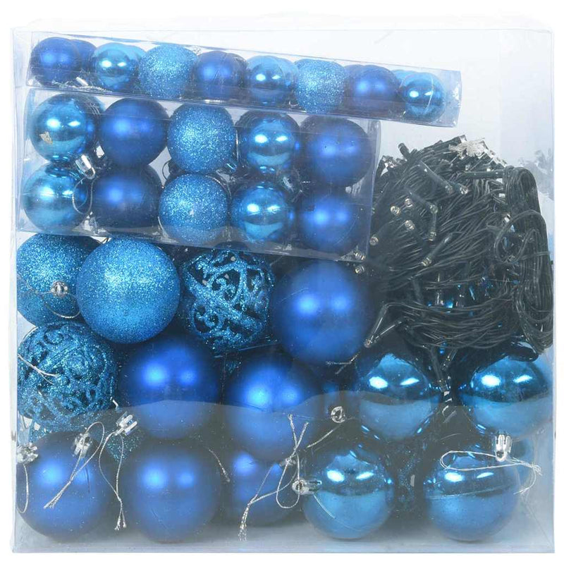 Load image into Gallery viewer, Vidaxl kerstbal set met 300 led 120 pcs blauw kunststof
