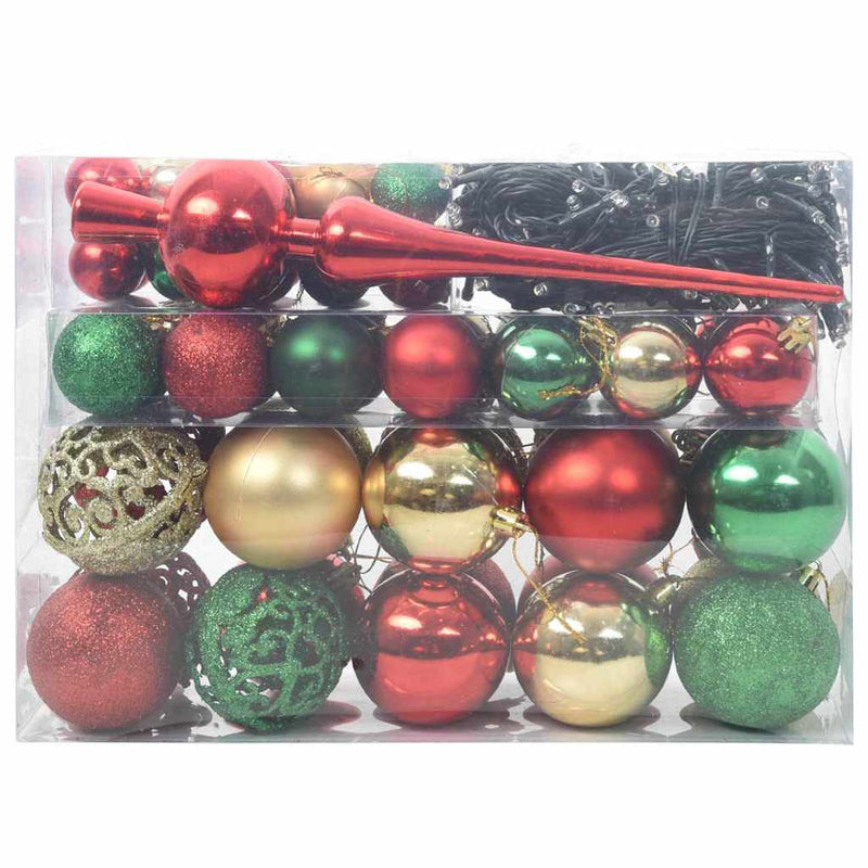 Load image into Gallery viewer, Vidaxl kerstbal set met 150 led 61 pcs multikleur kunststof
