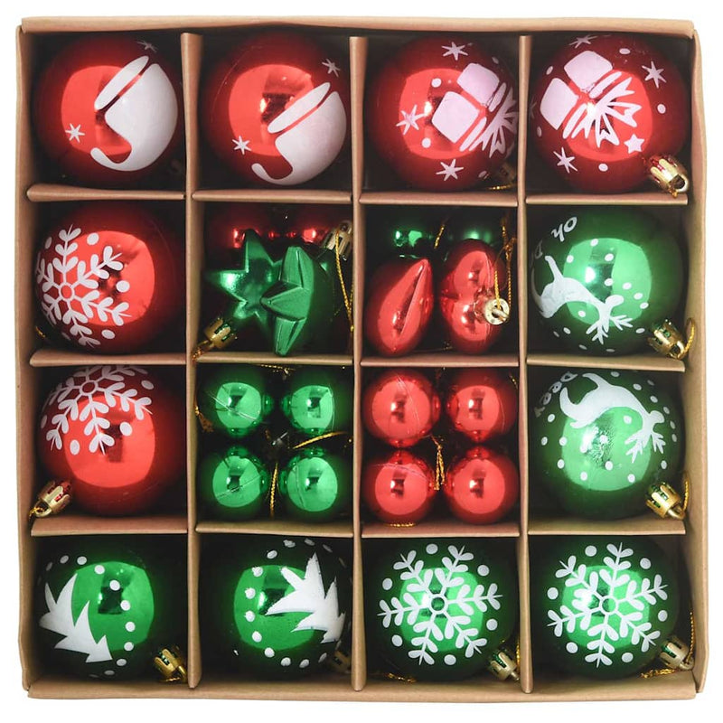 Load image into Gallery viewer, Vidaxl kerstbal set 40 pcs rood en groen kunststof
