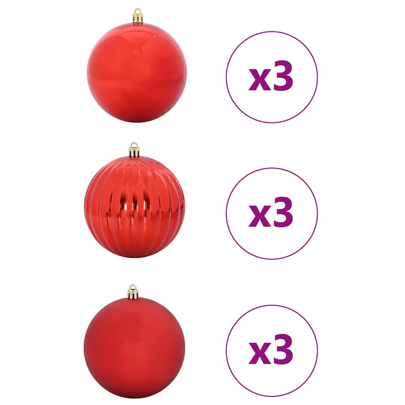 Load image into Gallery viewer, Vidaxl kerstbalset xl 9 pcs rood kunststof
