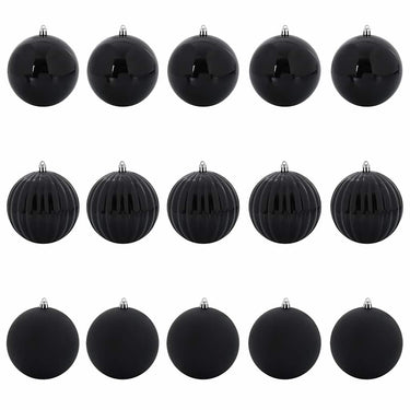 Vidaxl kerstballenset xl 15 pcs zwart kunststof