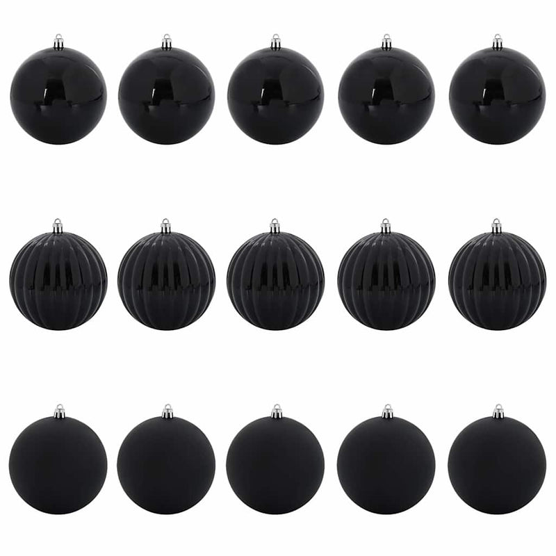 Load image into Gallery viewer, Vidaxl kerstballenset xl 15 pcs zwart kunststof
