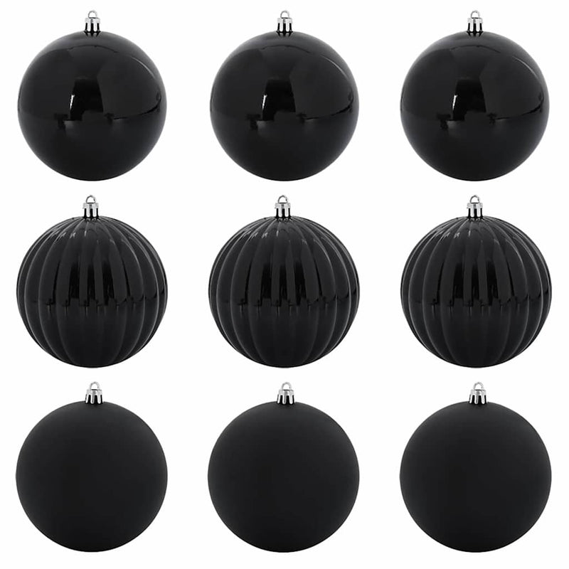 Load image into Gallery viewer, Vidaxl kerstbal set xl 9 pcs zwart kunststof
