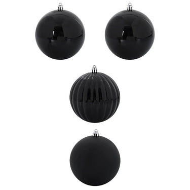 Vidaxl kerstbalset xxl 4 pcs zwart kunststof