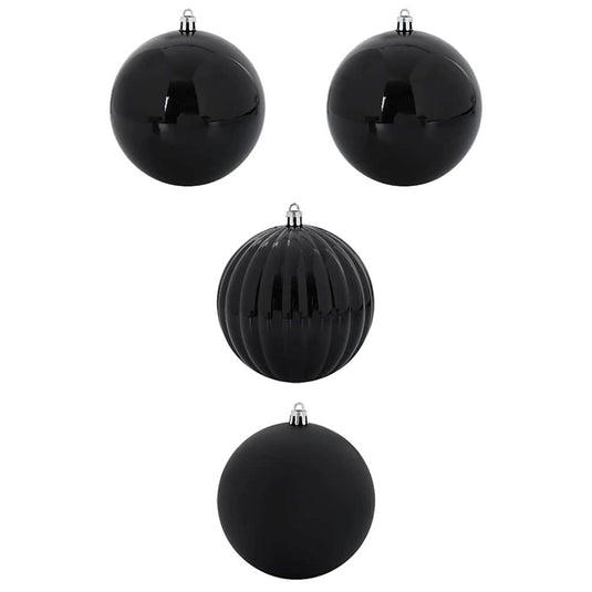 Vidaxl kerstbalset xxl 4 pcs zwart kunststof