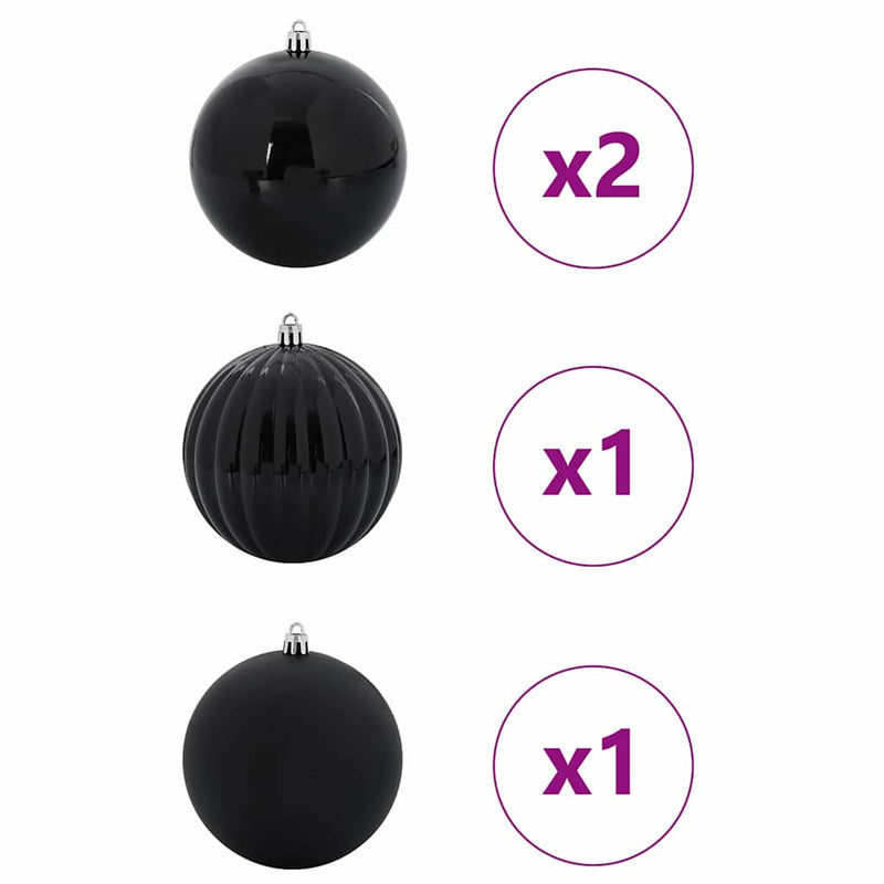 Load image into Gallery viewer, Vidaxl kerstbalset xxl 4 pcs zwart kunststof
