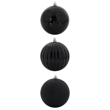 Vidaxl kerstbal set xxl 3 pcs zwart kunststof