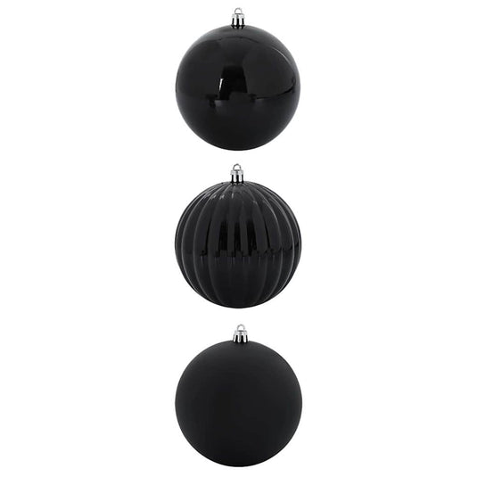 Vidaxl kerstbal set xxl 3 pcs zwart kunststof