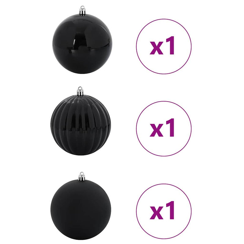 Load image into Gallery viewer, Vidaxl kerstbal set xxl 3 pcs zwart kunststof
