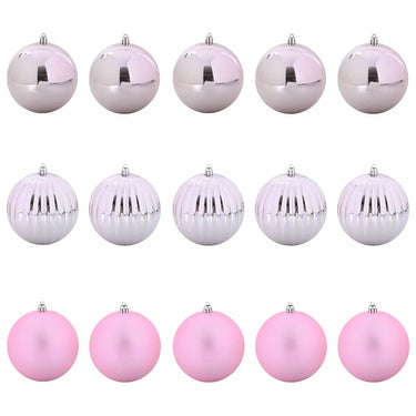 Vidaxl kerstbalset xl 15 pcs roze kunststof