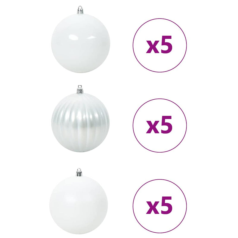 Load image into Gallery viewer, Vidaxl kerstbalset xl 15 pcs wit kunststof
