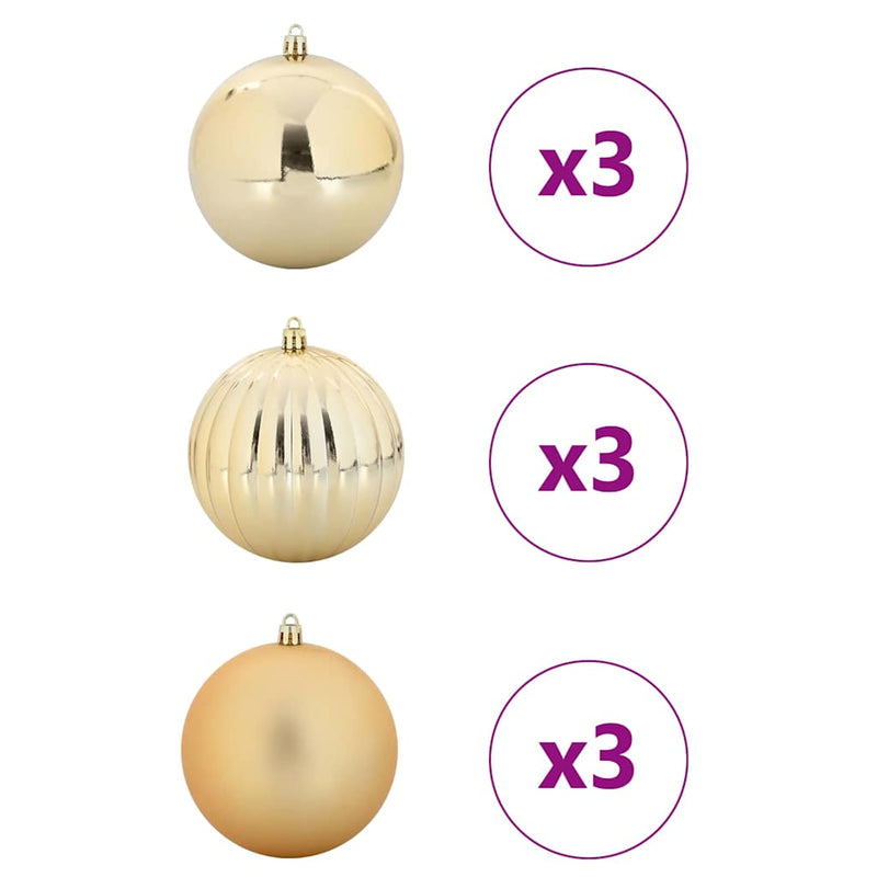 Load image into Gallery viewer, Vidaxl kerstbal set xl 9 pcs goud kunststof
