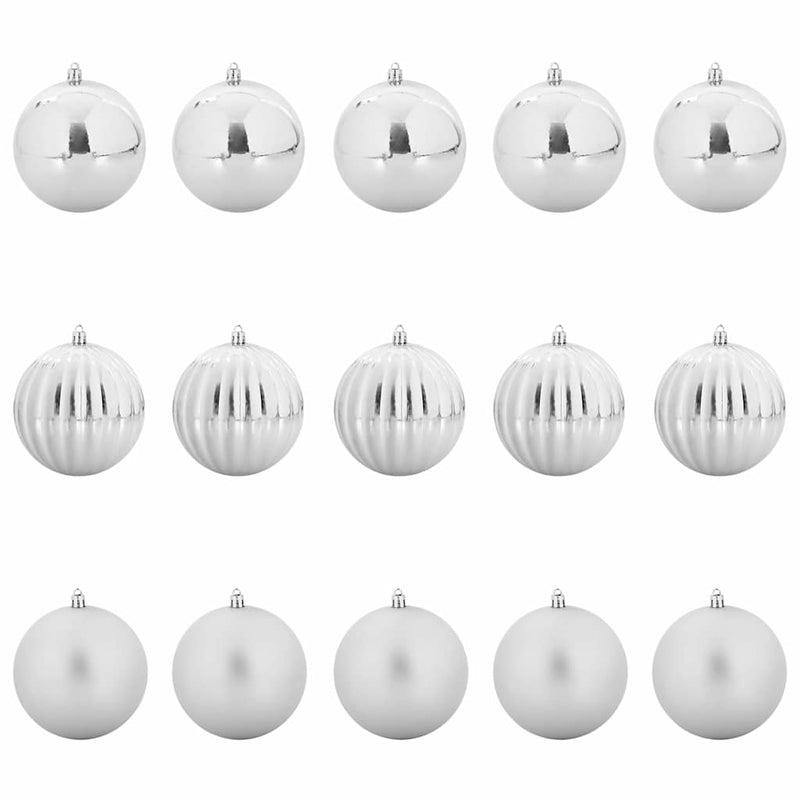 Load image into Gallery viewer, Vidaxl kerstbalset xl 15 pcs zilver kunststof
