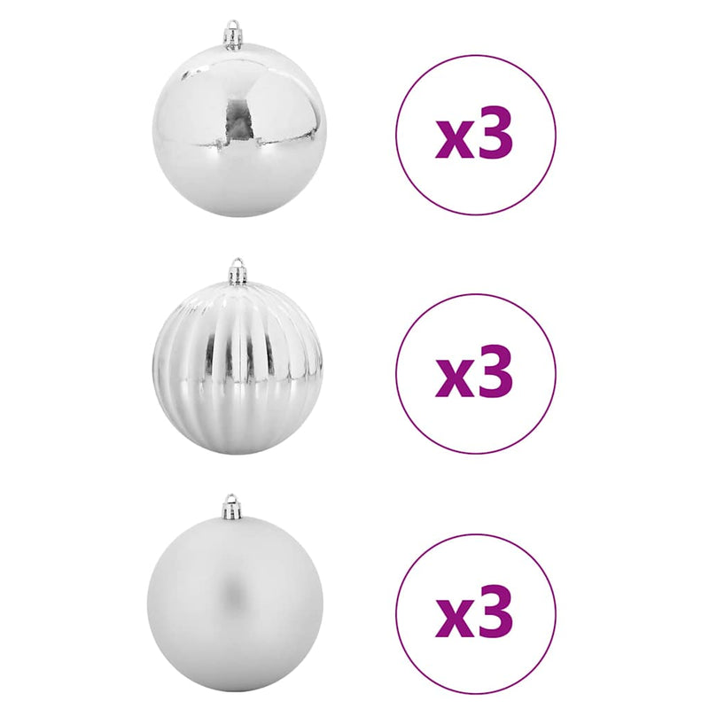 Load image into Gallery viewer, Vidaxl kerstbal set xl 9 pcs zilver kunststof
