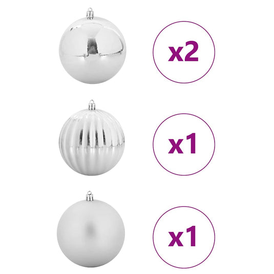 Vidaxl kerstbal set xxl 4 pcs zilver kunststof