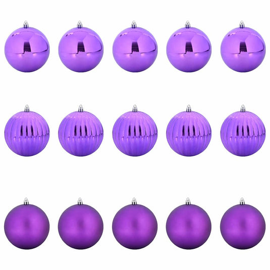 Vidaxl kerstbal set xl 15 pcs lila kunststof