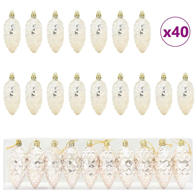 Load image into Gallery viewer, Vidaxl kerstdennenappeltje 40 pcs champagne kunststof
