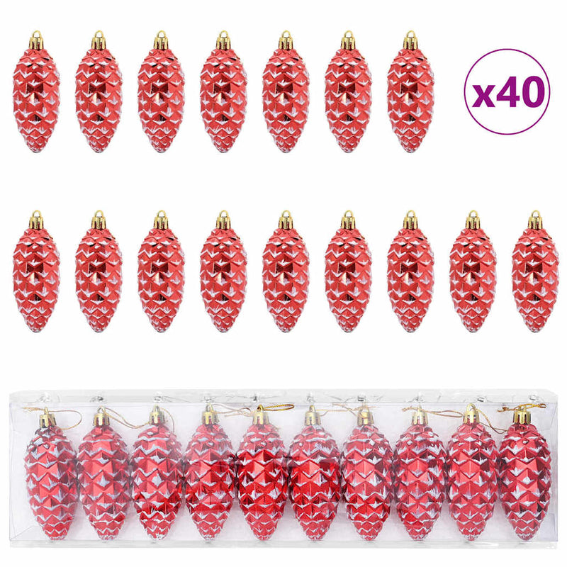 Load image into Gallery viewer, Vidaxl kerstdennenappeltje 40 pcs rood kunststof

