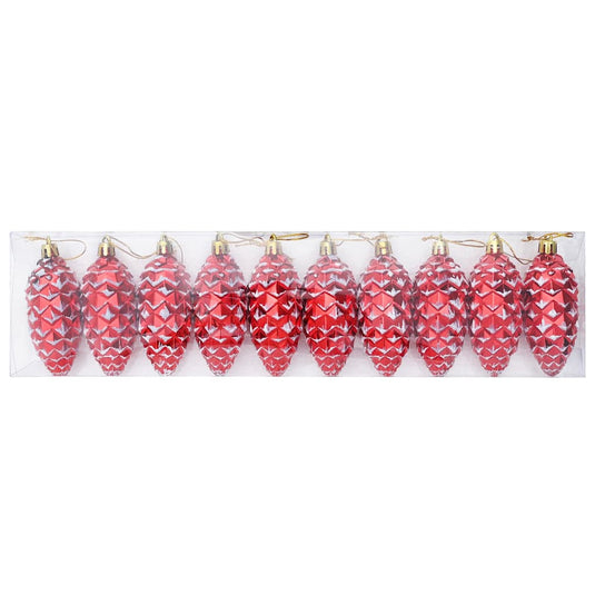 Vidaxl kerstdennenappeltje 40 pcs rood kunststof