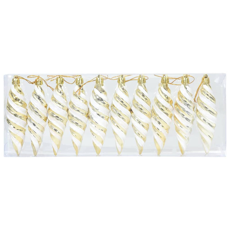 Load image into Gallery viewer, Vidaxl kerst spiralvorm bal 40 pcs goud kunststof

